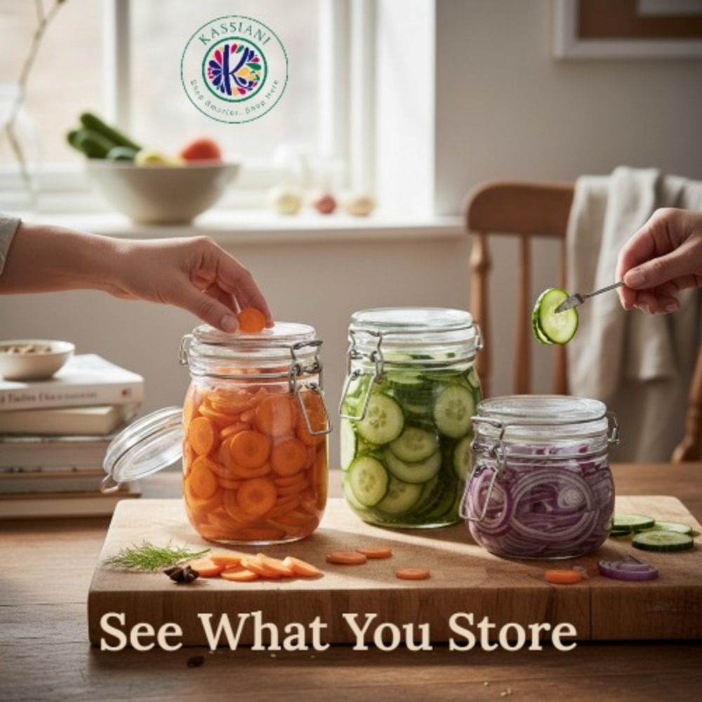 KORKEN Clear Glass Jar with Lid 17 oz Airtight Food Storage - Picture 4 of 6